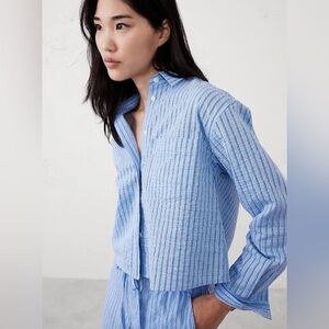 Banana Republic Blue Striped Button Down Shirt